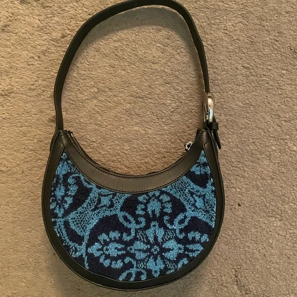 Marine Serre Black and Blue Patterned Women's Bag